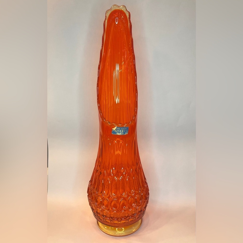 L.E. Smith 1000 Eyes 18" Swung vase orange Persimmon